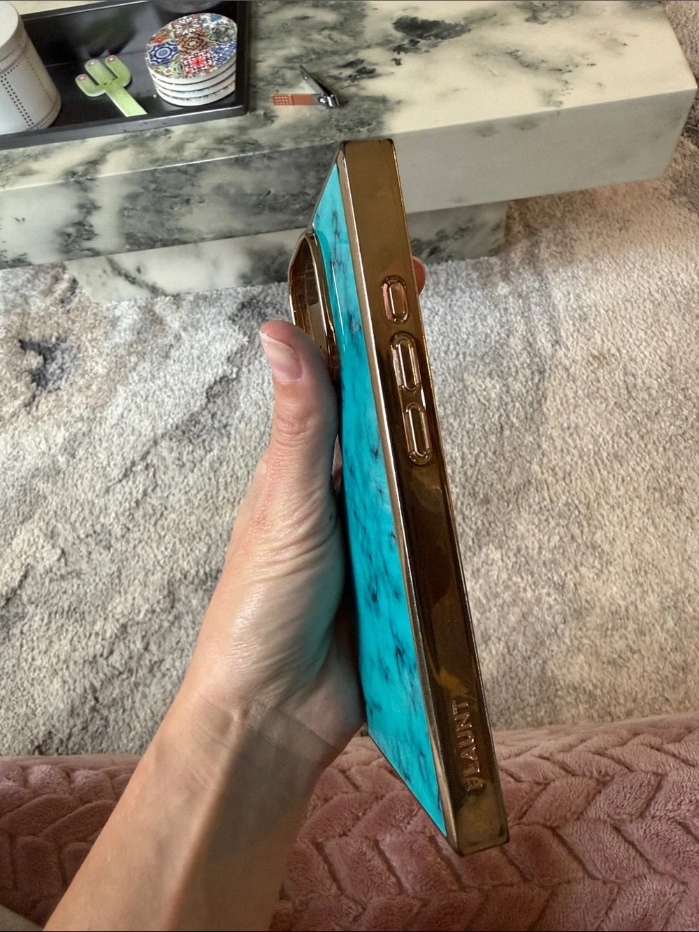 FLAUNT Elite Collection - SQUARE® Gilded Turquoise iPhone Case - iPhone 16 Pro